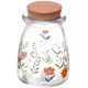Pote 255ml Redondo De Vidro Com Tampa De Rolha Flora